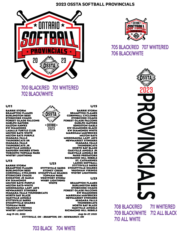2023 SOFTBALL PROVINCIALS COTTON TSHIRTS