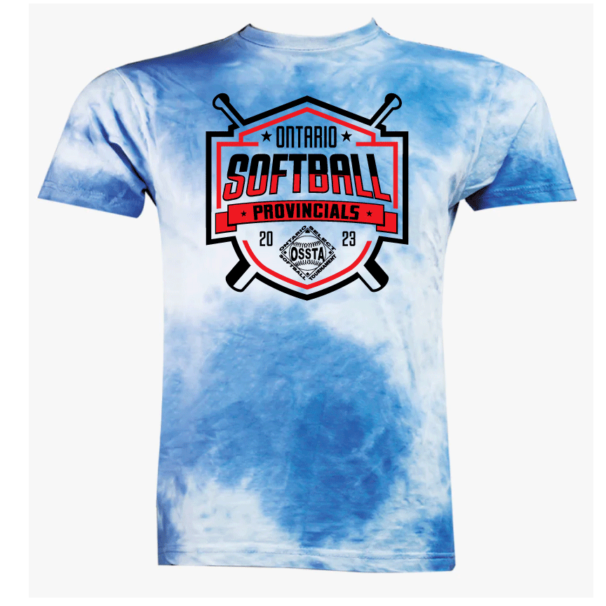 2023 SOFTBALL PROVINCIALS COTTON TIE DYE TSHIRTS