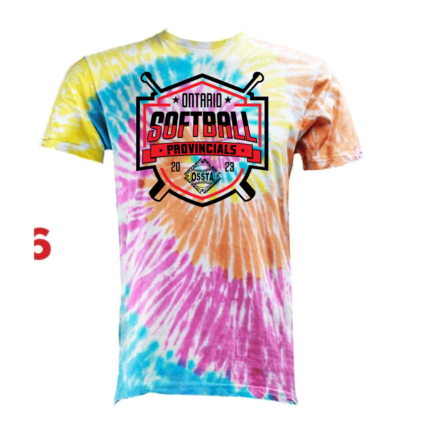 2023 SOFTBALL PROVINCIALS COTTON TIE DYE TSHIRTS