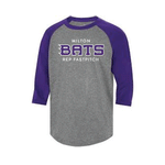 MILTON BATS BASEBALL 3/4 DRI FIT TSHIRT