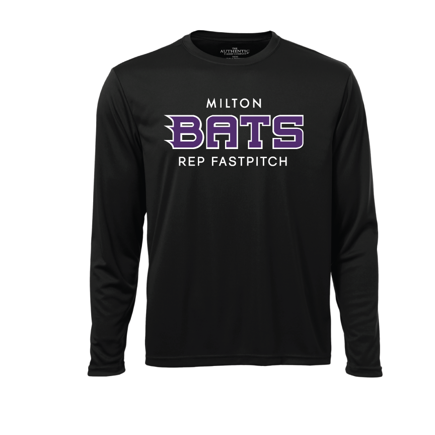 MILTON BATS LONG SLEEVE DRI FIT TSHIRT