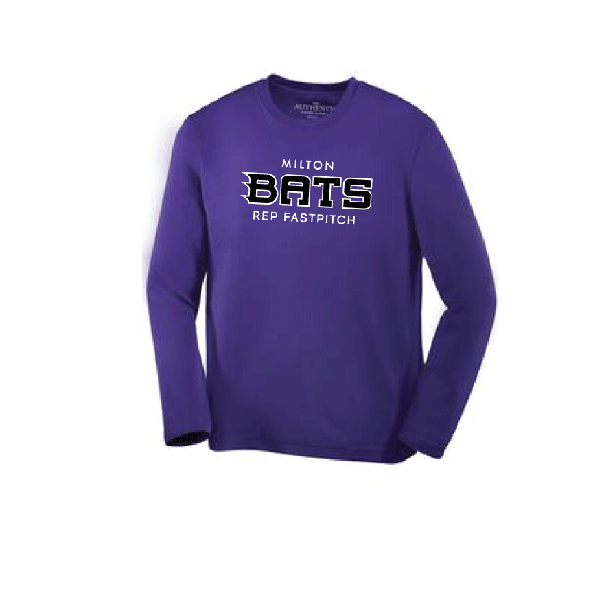 MILTON BATS LONG SLEEVE DRI FIT TSHIRT