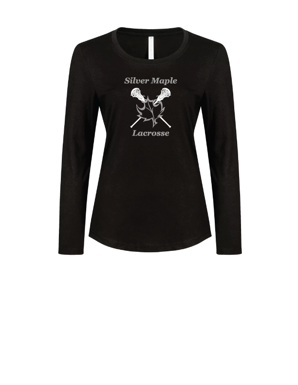 SILVER MAPLE LACROSSE LADIES LONG SLEEVE COTTON TSHIRT