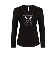 SILVER MAPLE LACROSSE LADIES LONG SLEEVE COTTON TSHIRT