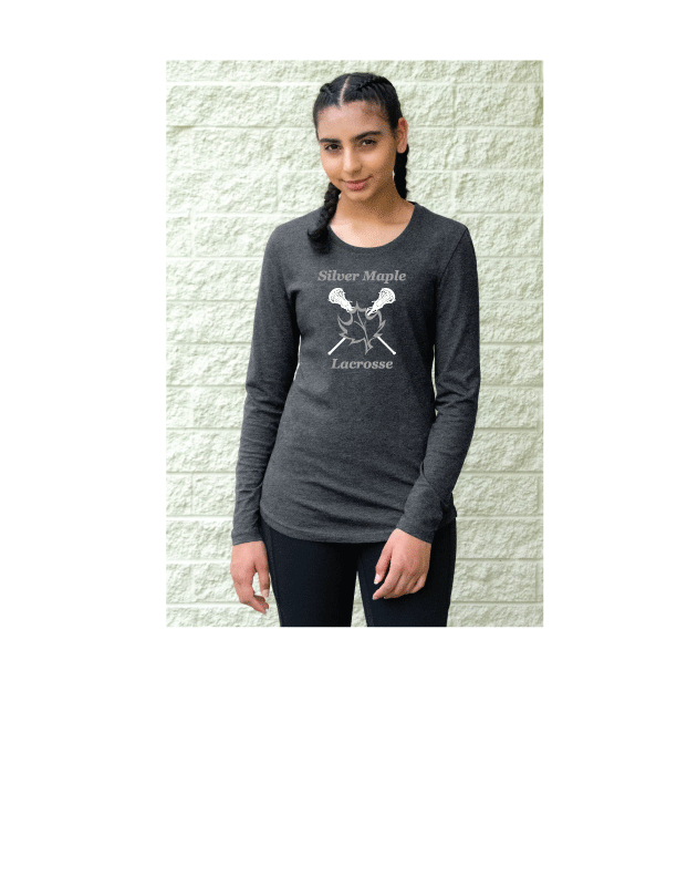 SILVER MAPLE LACROSSE LADIES LONG SLEEVE COTTON TSHIRT