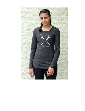 SILVER MAPLE LACROSSE LADIES LONG SLEEVE COTTON TSHIRT
