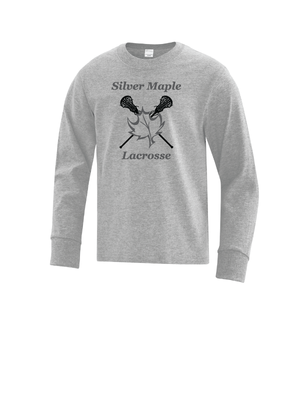 SILVER MAPLE LACROSSE LONG SLEEVE COTTON TSHIRT