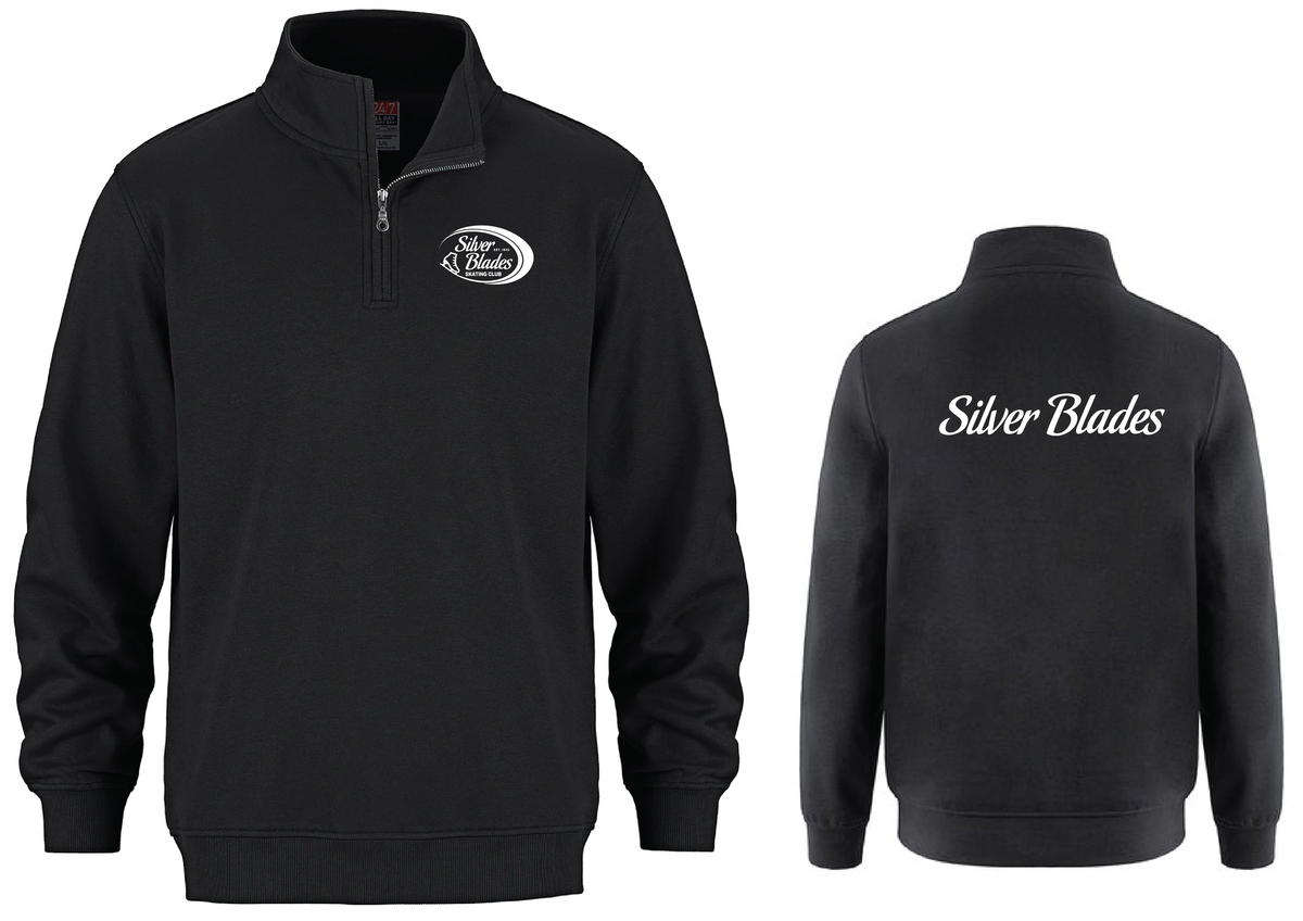 SILVER BLADES - 1/4 ZIP FLEECE PULLOVER (WHITE LOGO)