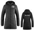 SILVER BLADES - LONG PUFFER JACKET (WHITE LOGO)
